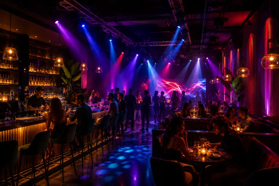 A club lit with Blackout